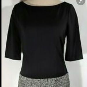 NWT Talbots Black Bodice wool tweed dress size 14